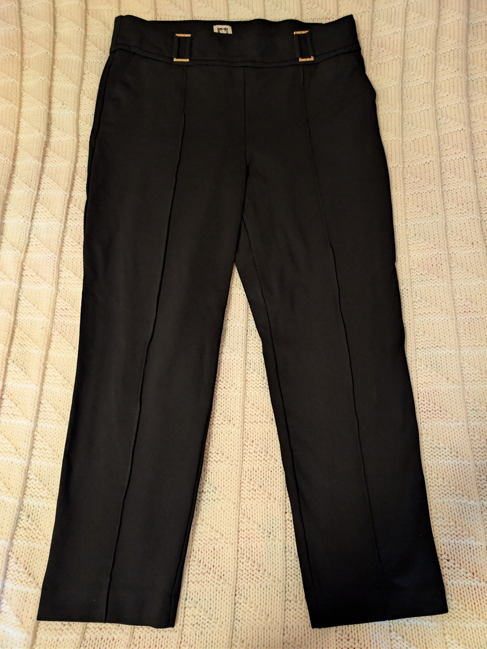 Anne Klein Black Straight-Leg Trousers